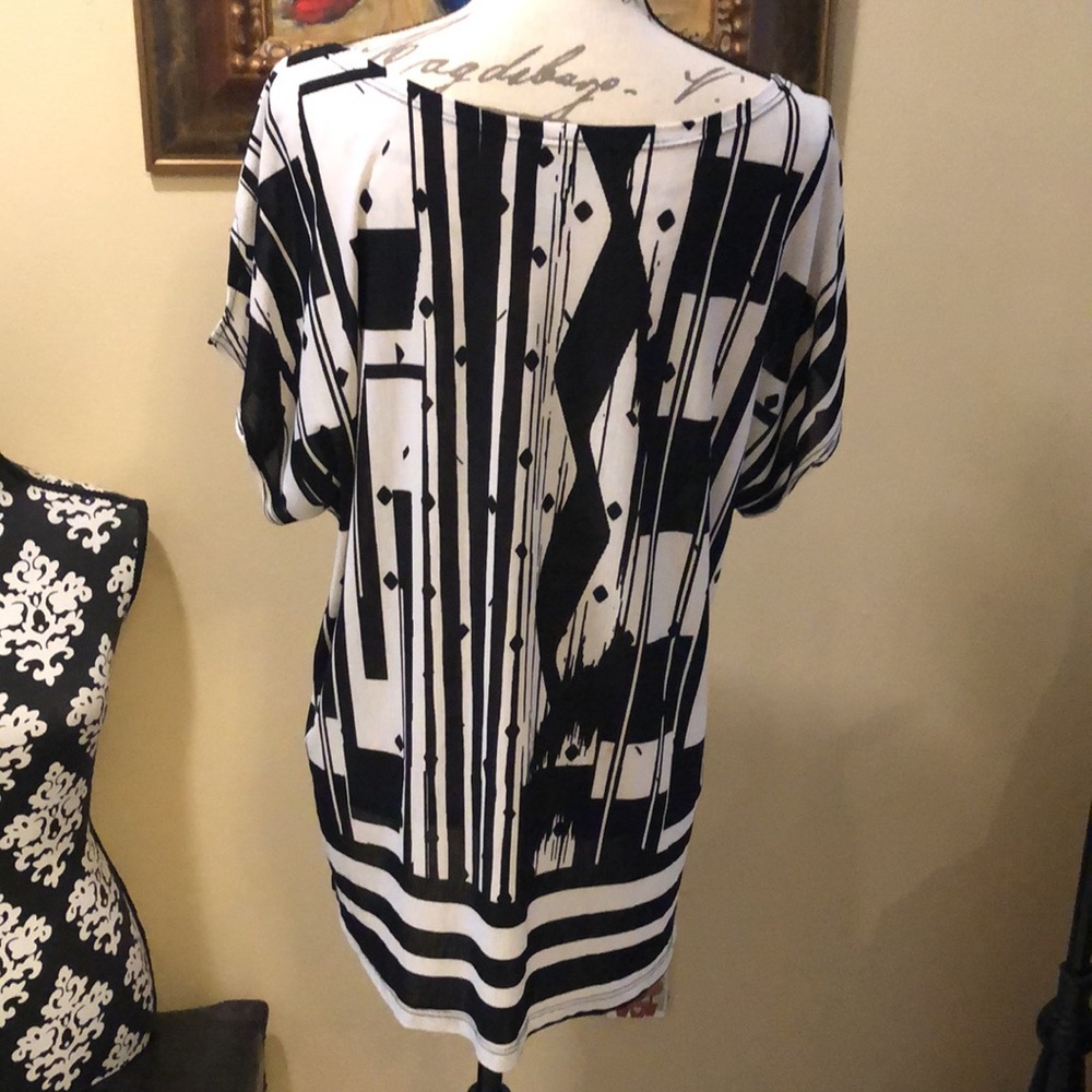 Clara Sun Woo Comfy Mesh Stretchy Abstract Print … - image 4